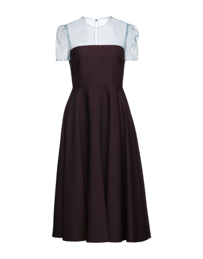 Shop Valentino Midi Dresses In Deep Purple