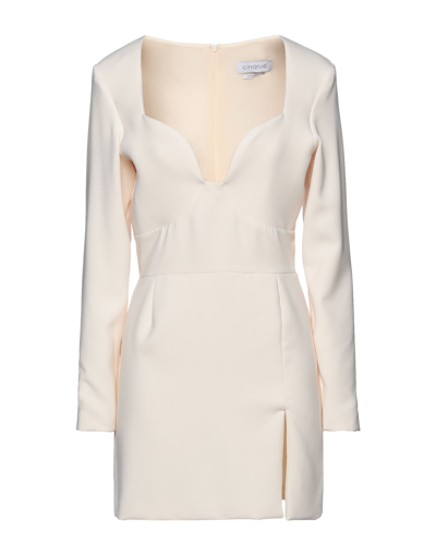 Shop Cinqrue Woman Mini Dress Ivory Size S Polyester, Rayon, Elastane In White