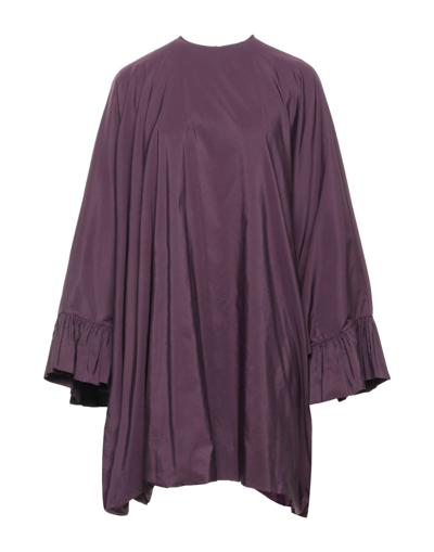 Shop Valentino Garavani Woman Mini Dress Deep Purple Size 8 Cotton, Polyester