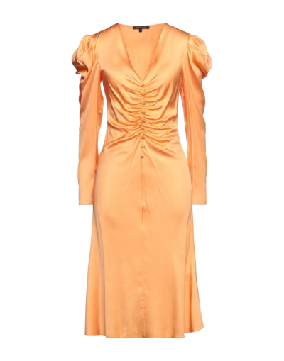 Shop Patrizia Pepe Sera Woman Midi Dress Orange Size 4 Viscose