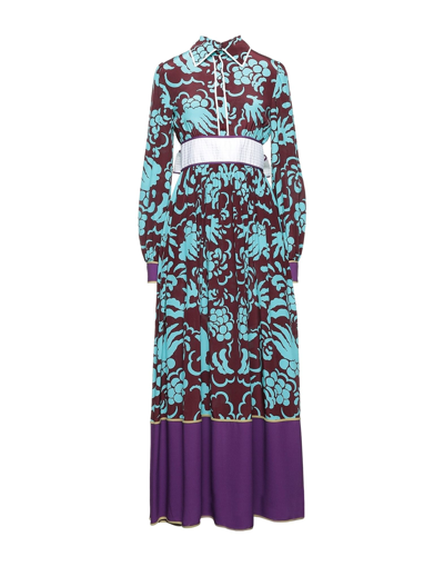 Shop Valentino Long Dresses In Turquoise