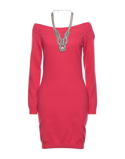 Shop Moschino Woman Mini Dress Coral Size 12 Cashmere, Virgin Wool In Red
