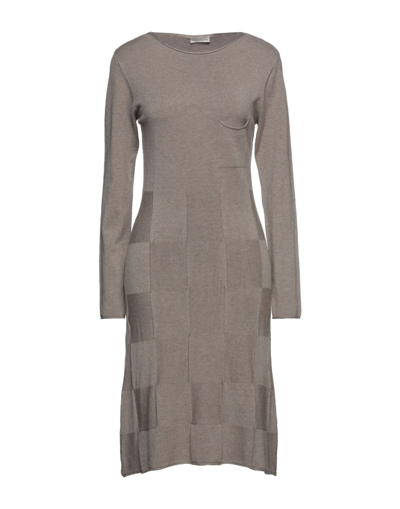 Shop Cashmere Company Woman Mini Dress Khaki Size 6 Wool, Cashmere, Nylon, Elastane In Beige