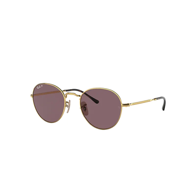 Shop Ray Ban David Sunglasses Gold Frame Violet Lenses Polarized 51-20