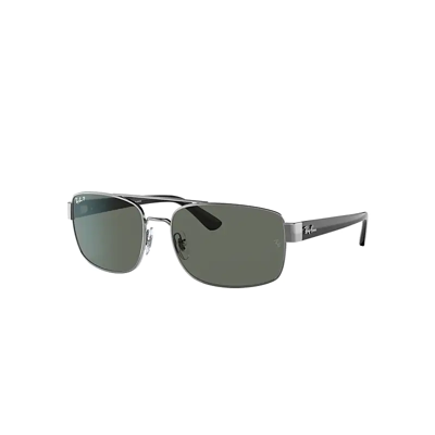 Shop Ray Ban Rb3687 Sunglasses Black Frame Green Lenses Polarized 61-17