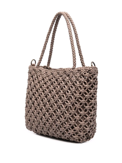 Officine Creative Susan 01 Macramé Tote Bag In Brown