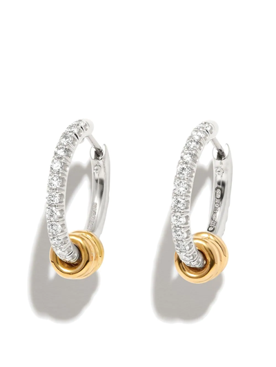 Spinelli Kilcollin 18kt White And Yellow Gold Hoop Earrings In Silber