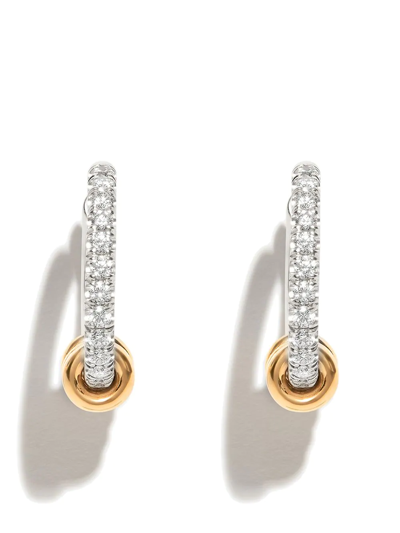 Spinelli Kilcollin 18kt White And Yellow Gold Hoop Earrings In Silber