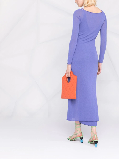 Shop Aeron Bacall Layered Knit Dress In Blue