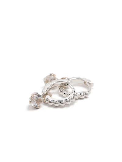 Dower & Hall Dotty Story Hoop Earrings In Silber
