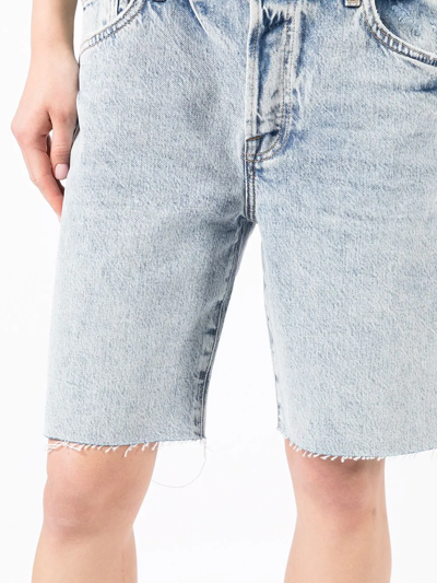 Shop Frame Washed Denim Shorts In Blue
