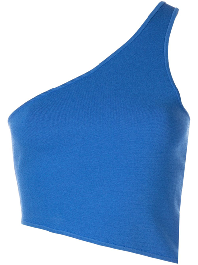 Shop A.l.c Colby One-shoulder Cropped Top In Blau
