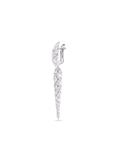 Shop Boghossian 18kt White Gold Merveilles Icicle Small Diamond Earrings In Silver