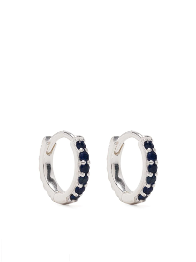 Shop Dower & Hall Sapphire Huggie Earrings In Silber