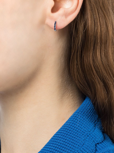 Shop Dower & Hall Sapphire Huggie Earrings In Silber