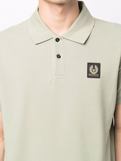 Shop Belstaff Logo-patch Polo Shirt In Green