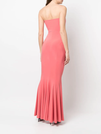 Shop Norma Kamali Strapless Mermaid Gown In Rosa