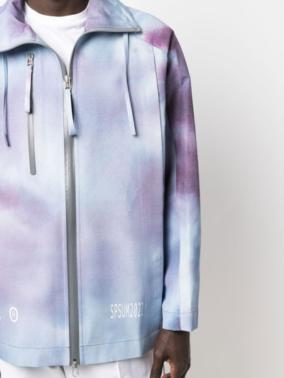 Oamc Tie-dye Zip-up Lightweight Jacket In Blau