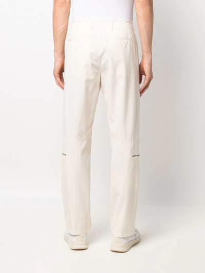 Shop Jil Sander Zip-embellished Tapered Trousers In Nude