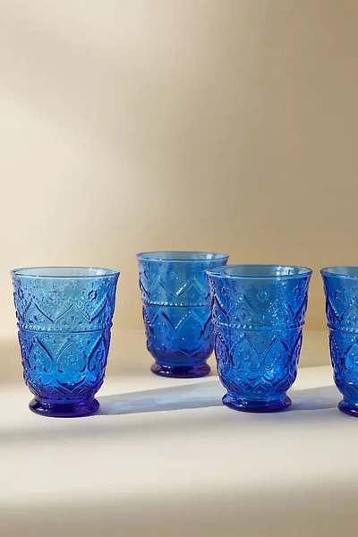 Shop Anthropologie Bombay Juice Glasses, Set Of 4 By  In Blue Size S/4 Juice