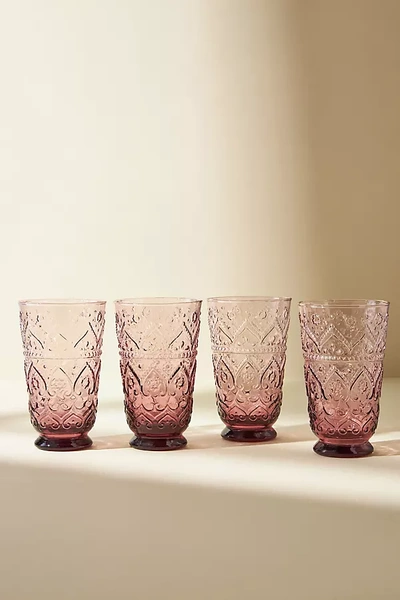 Shop Anthropologie Bombay Highball Glasses, Set Of 4 By  In Purple Size S/4tumbler