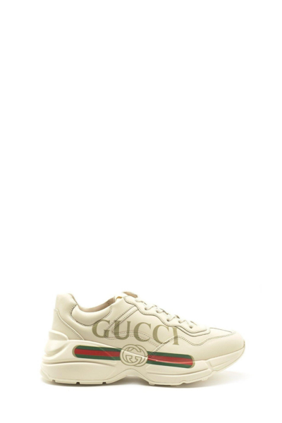 Shop Gucci 'rhyton' Sneaker In White Leather