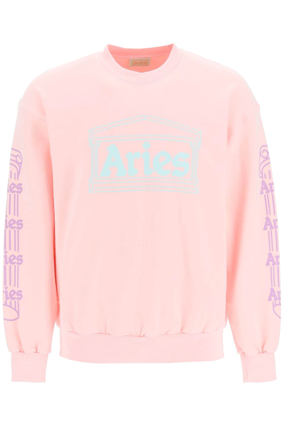Shop Aries Column Sweatshirt In Pink,purple,light Blue