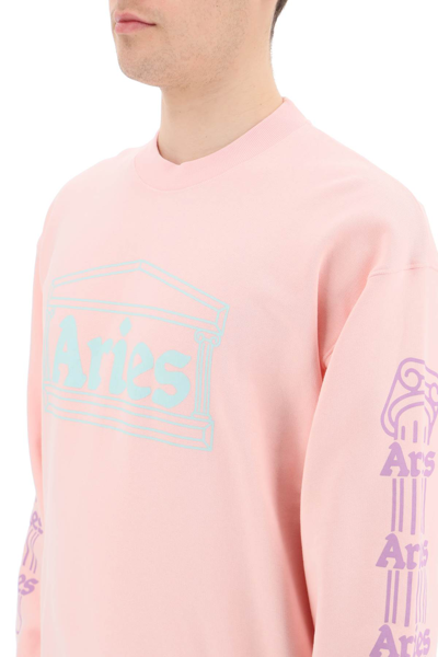 Shop Aries Column Sweatshirt In Pink,purple,light Blue