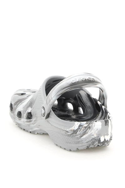 Shop Crocs Classic Marbled Clog In Grey,white