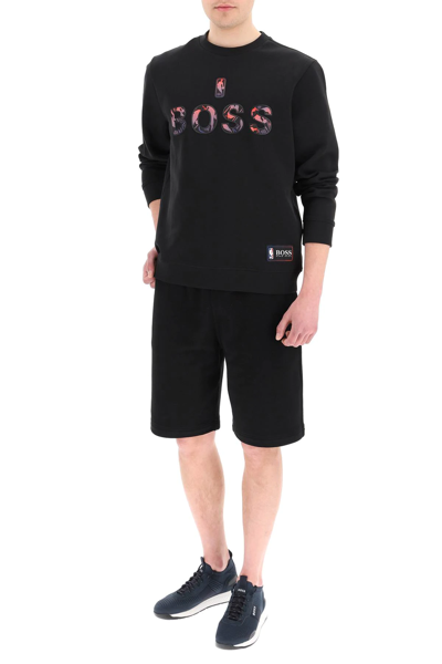 Shop Hugo Boss X Nba Double Logo Sweatshirt In Black