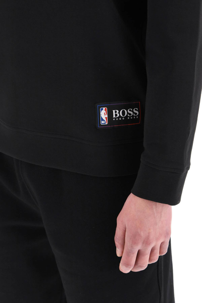 Shop Hugo Boss X Nba Double Logo Sweatshirt In Black