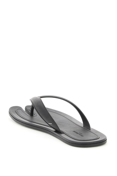 Shop Maison Margiela Rubber Tabi Thong Slides In Black