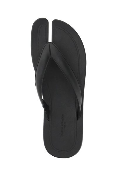 Shop Maison Margiela Rubber Tabi Thong Slides In Black