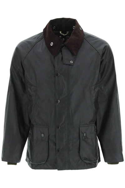 Barbour 'bedale' Green Jacket With Embroidered Logo On The Front In Tech Fabric Man In Green