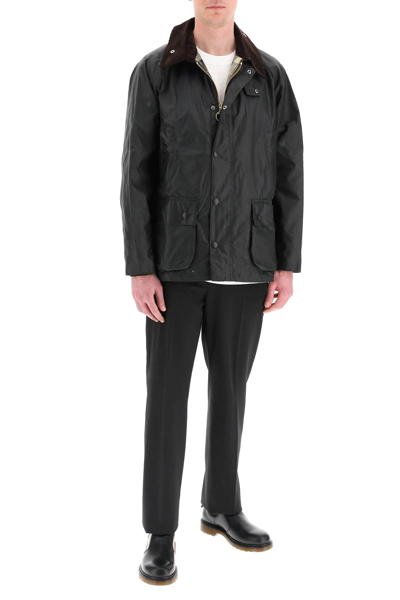 Barbour 'bedale' Green Jacket With Embroidered Logo On The Front In Tech Fabric Man In Green