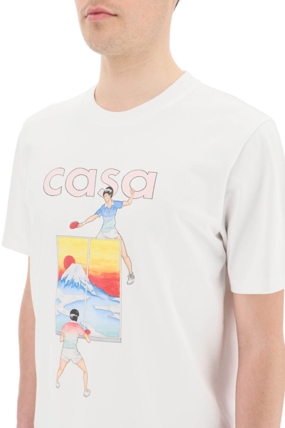 Shop Casablanca Fuji Ping Pong T-shirt In White