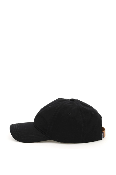Shop Lacoste Cotton Baseball Cap In Black