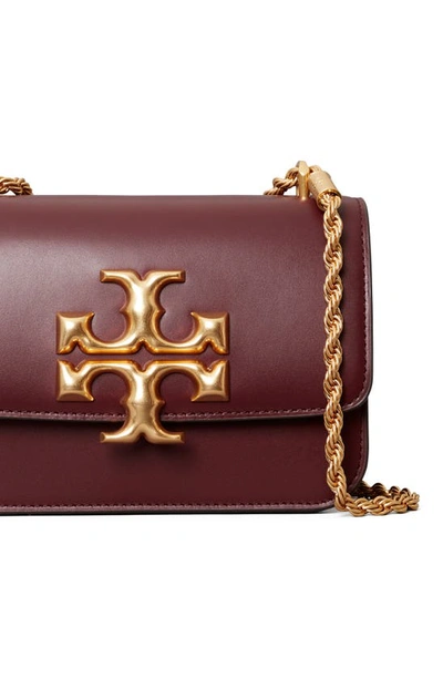 Shop Tory Burch Small Eleanor Convertible Leather Shoulder Bag In Claret