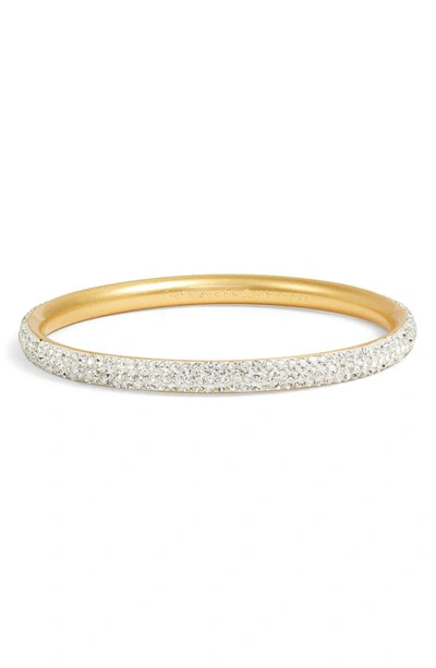 Shop Kate Spade Razzle Dazzle Bangle In Clear/ Worn Gold