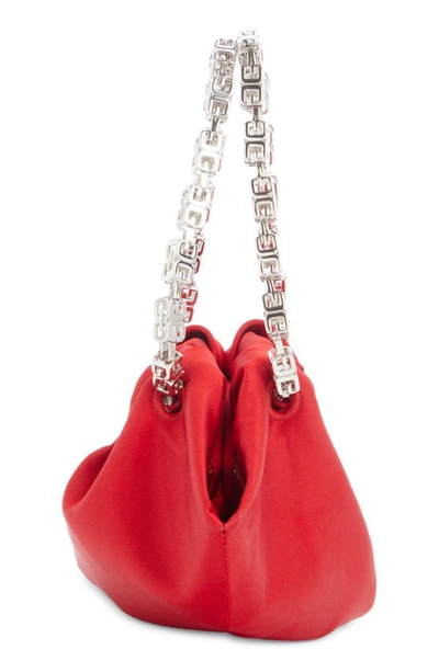 Shop Givenchy Kenny Mini Silk Top Handle Bag In Red