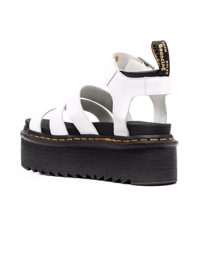 Shop Dr. Martens' White Leather Sandals In Bianco