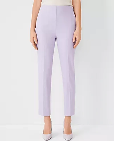 Shop Ann Taylor The Tall High Waist Ankle Pant In Bi-stretch In Soft Violet
