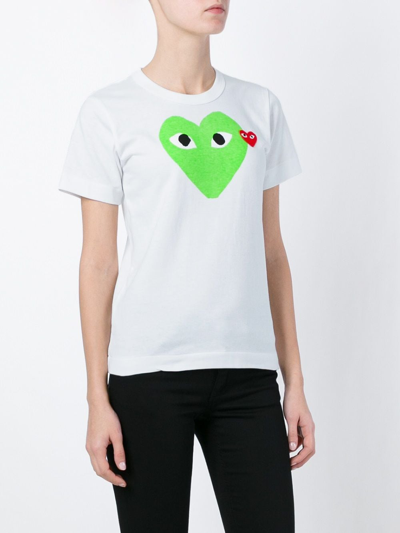 Shop Comme Des Garçons Play T-shirt Heart Clothing In Green