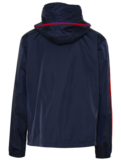 Shop Moncler Blue Nylon Hattab Jacket In Navy