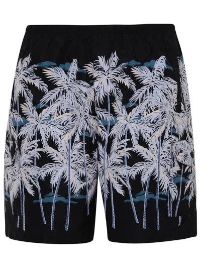 Shop Palm Angels Black Polyester Palm Swim Trunks