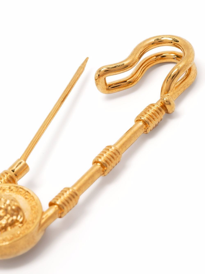 Shop Versace Medusa Pin Accessories In Metallic