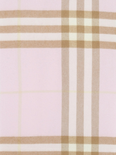 Shop Burberry Mu Giant Scarf With Alabaster Tartan Pattern In Pink