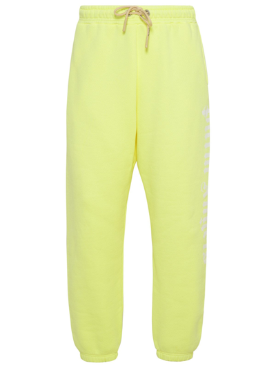 Shop Palm Angels Neon Yellow Cotton Track Suit Pants