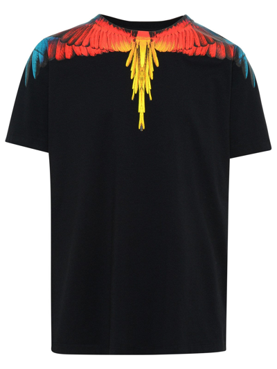 Shop Marcelo Burlon County Of Milan Black Cotton Wings T-shirt