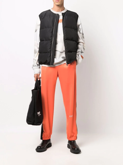 Heron Preston Logo Tape Recycled Polyester Puffer Vest In Black